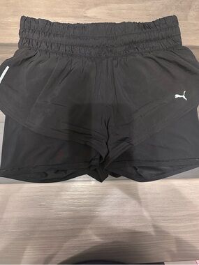 Puma Black Women's Athletic Layered Run Shorts